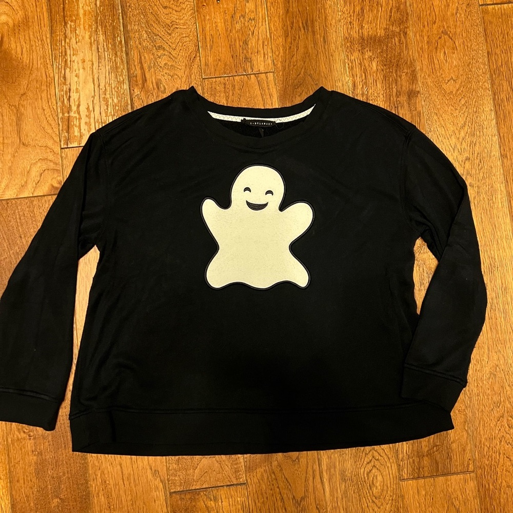 Black Sweatshirt Sweater with Ghost Design size Large